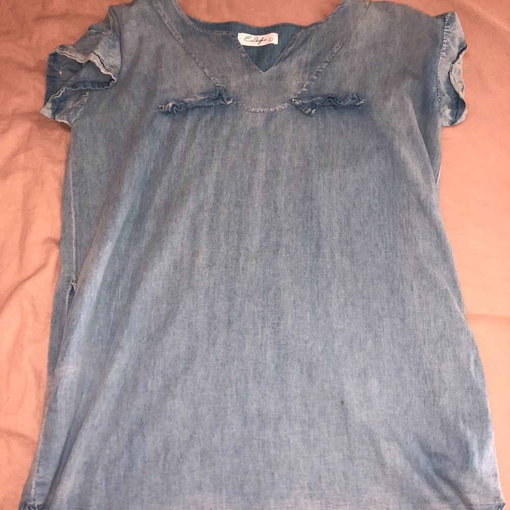 E Leighs Light Denim Dress Size L
